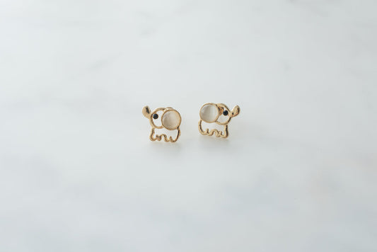 Gold Elephant Earrings